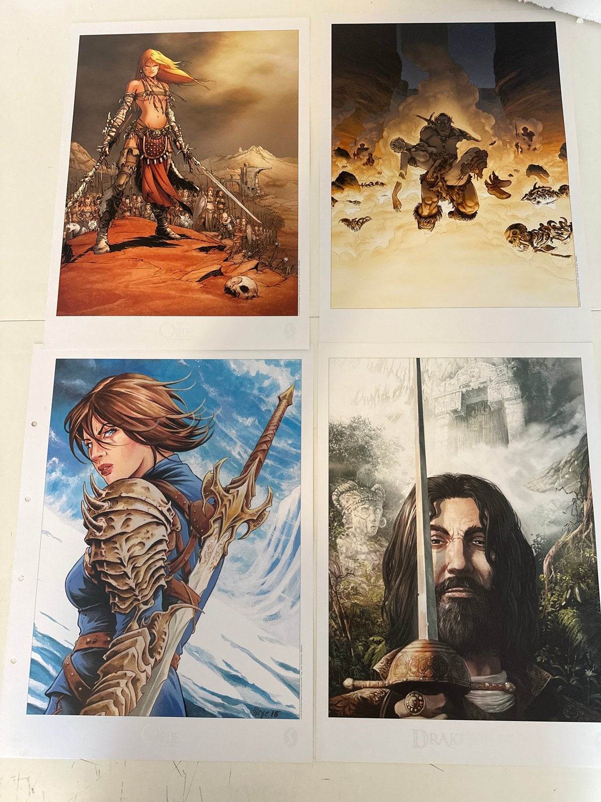 Set van 4 fantasy art prints - De Orde, Drakenbloed, Wolodri, Boeken, Meerdere comics, Ophalen of Verzenden, Zo goed als nieuw