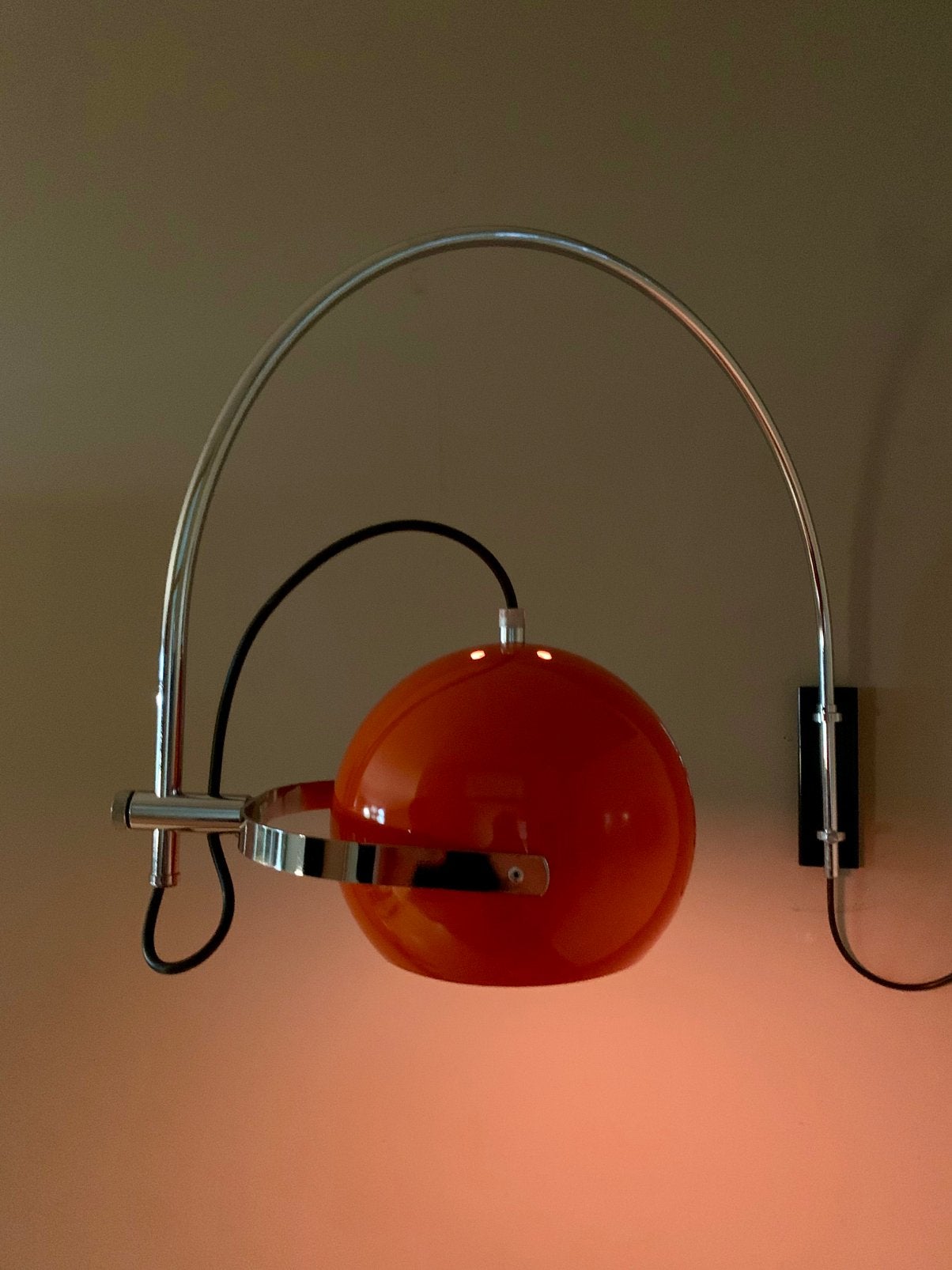 Vintage Herda booglamp oranje, Huis en Inrichting, Ophalen of Verzenden, Zo goed als nieuw