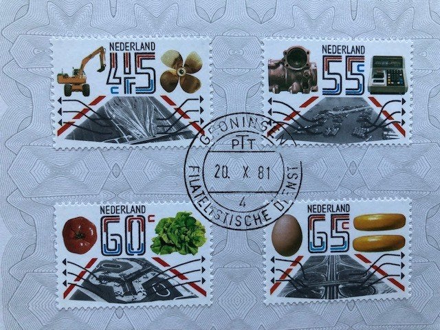 postzegels eerstedagblad zagels 20 okt 1981, Postzegels en Munten, Postzegels | Nederland, Ophalen of Verzenden, Na 1940, Gestempeld