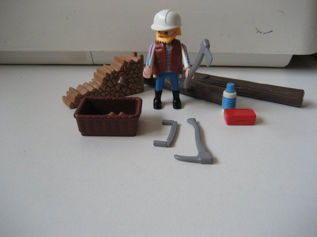 playmobil houthakker met gereedschap, Ophalen of Verzenden, Zo goed als nieuw