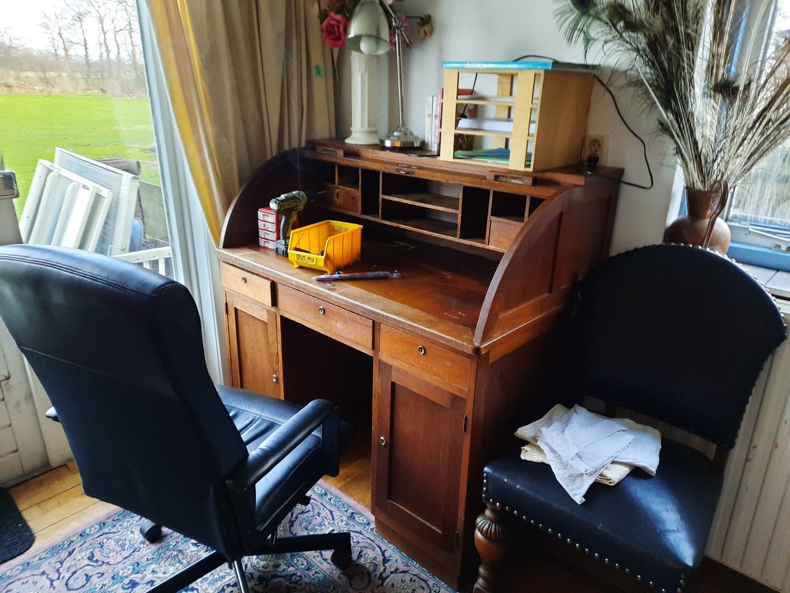 Antiek rolluikbureau van eikenhout, Antiek en Kunst, Ophalen