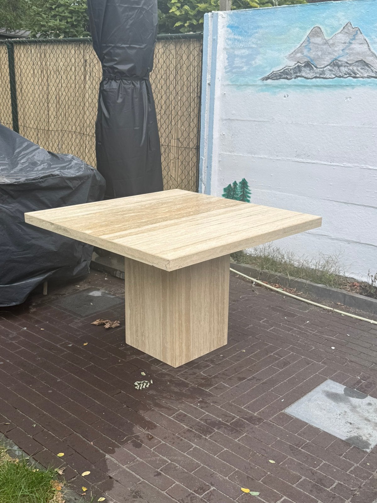 Travertine Stone Table, Ophalen, Zo goed als nieuw, Rechthoekig