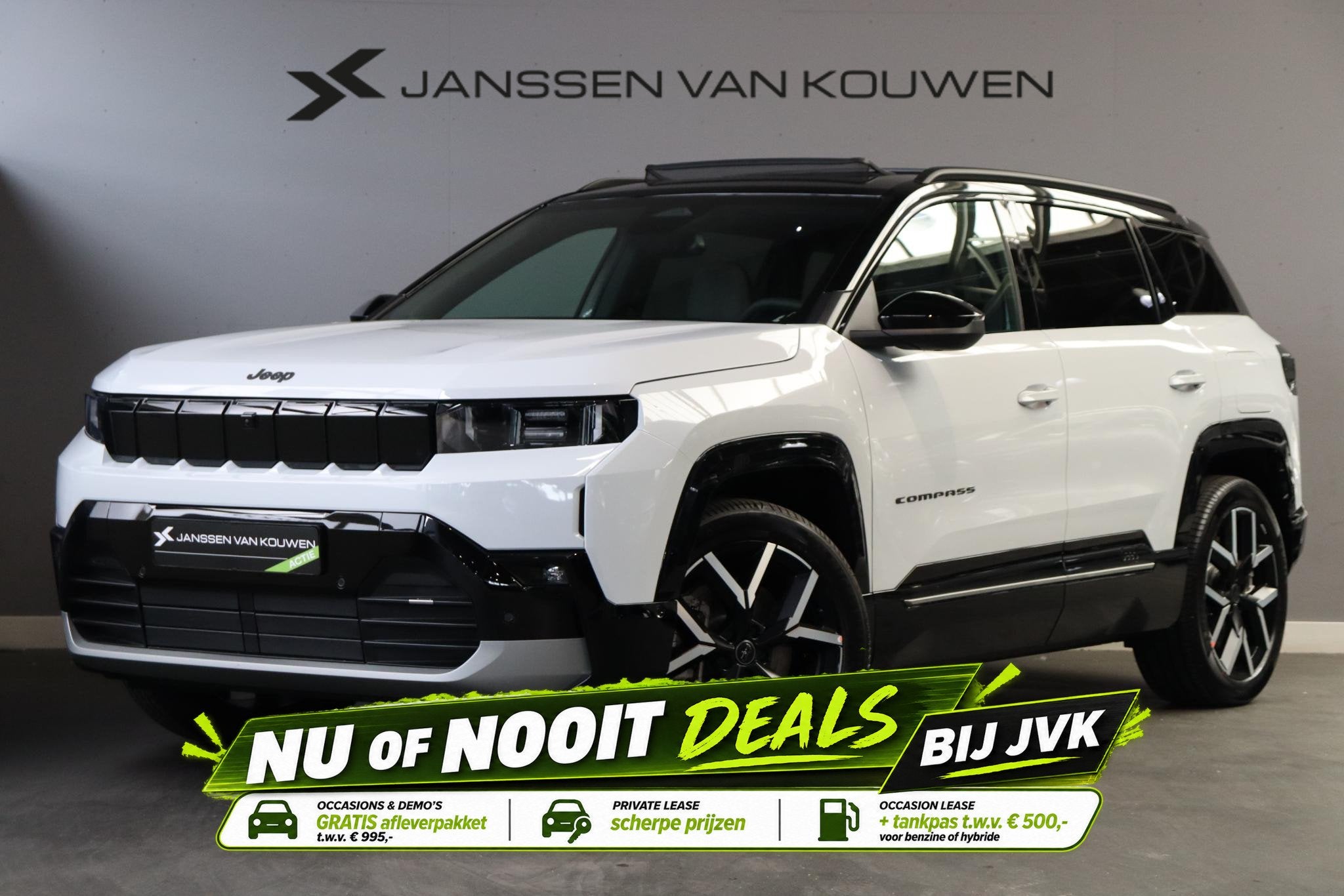 Jeep Compass First Edition 1.6 E-Hybrid Panoramadak / Stoelk, Auto's, 213 pk, 4 cilinders, 1865 kg, Wit