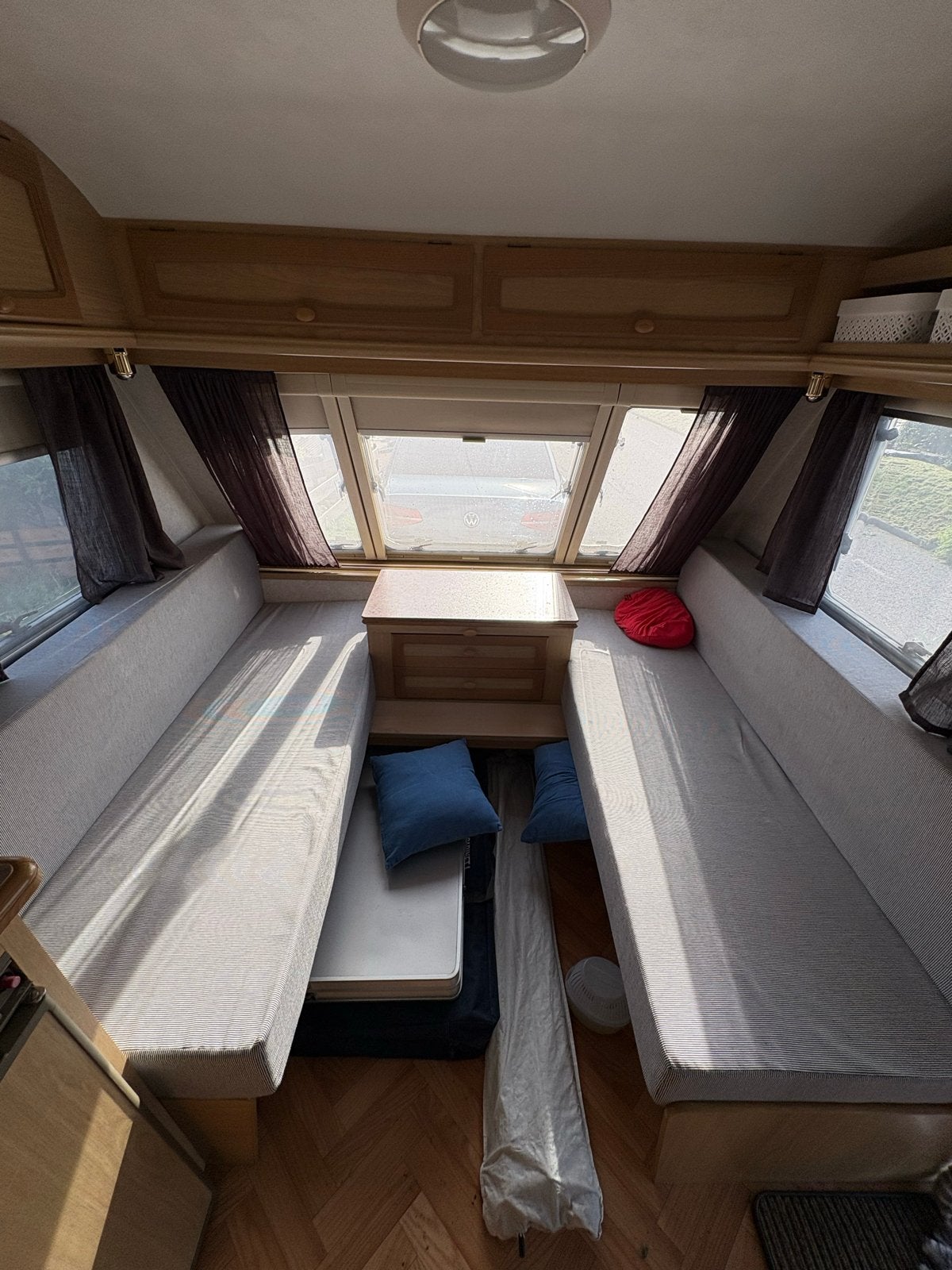 Caravan kussens blauw/lichtgrijs - Zeer nette staat, Ophalen of Verzenden, Zo goed als nieuw