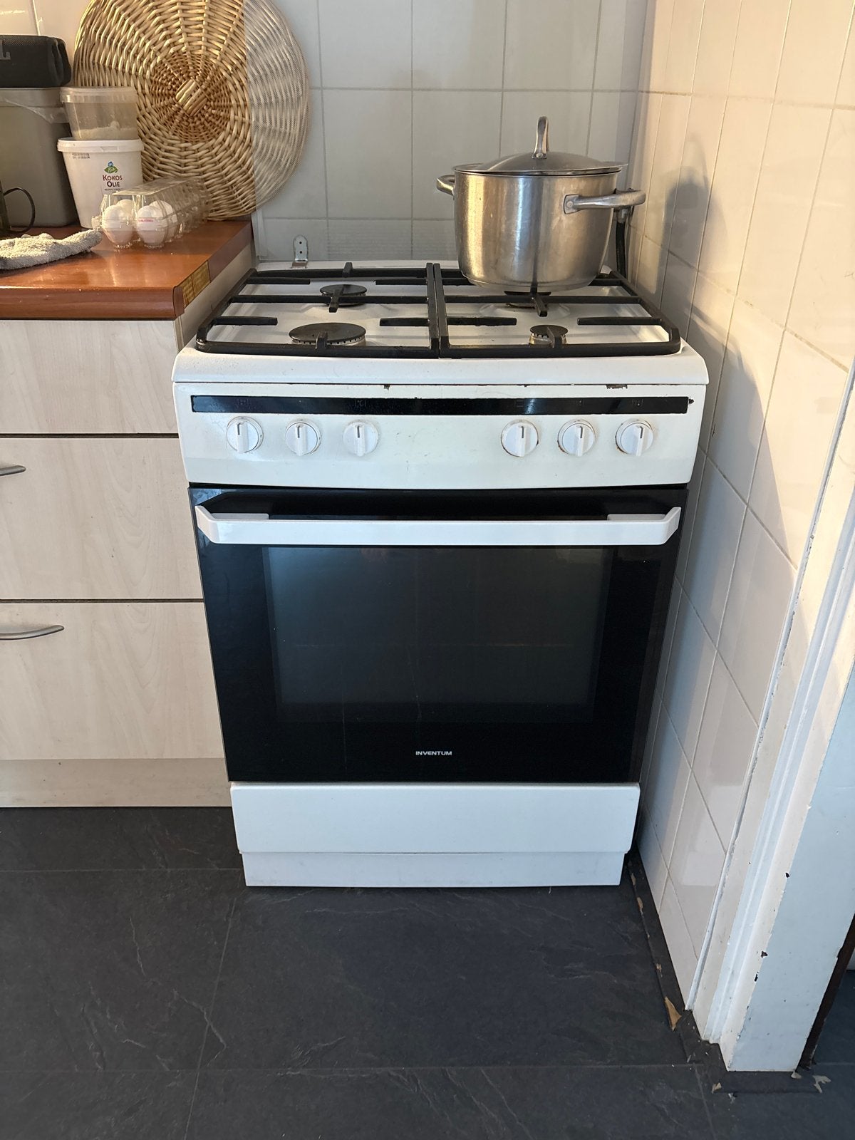 Inventum gasfornuis met oven, Ophalen, Gebruikt, 4 kookzones, Gas