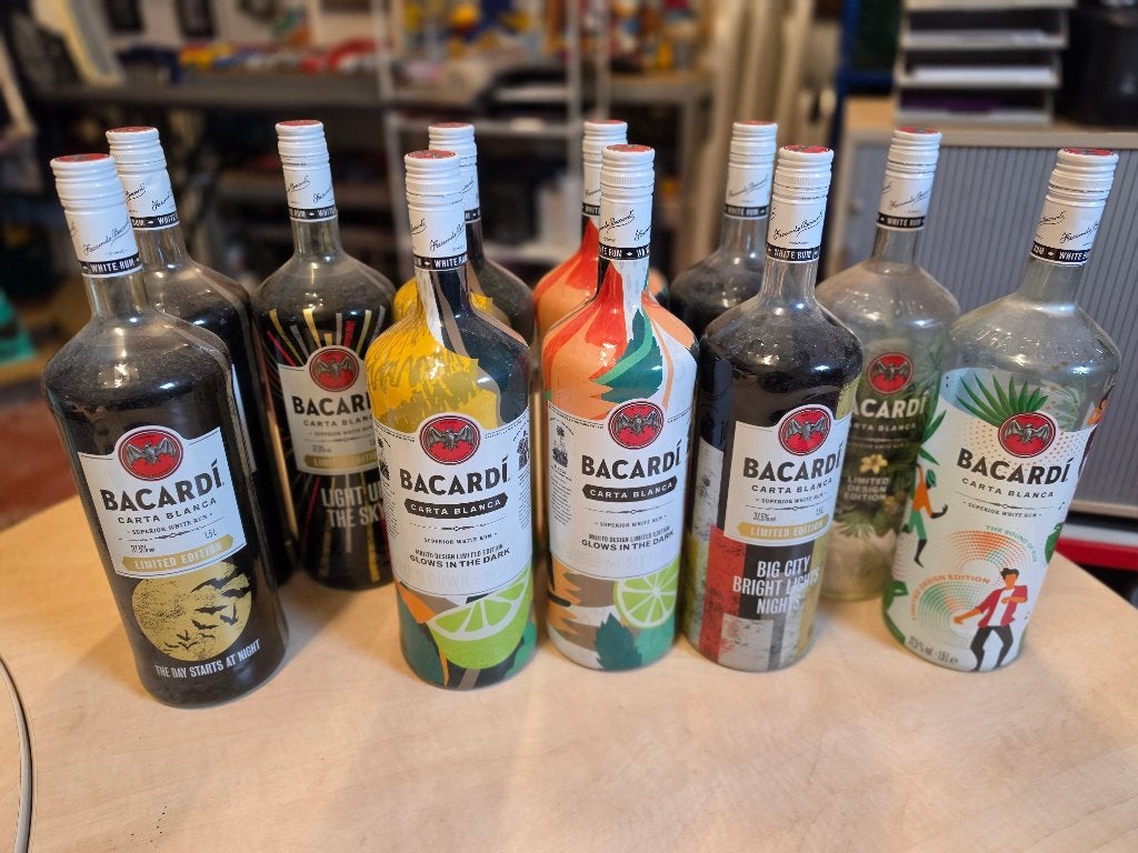 Bacardi Carta Blanca 1,5l. flessen limited edition, Ophalen, Gebruikt, Overige typen