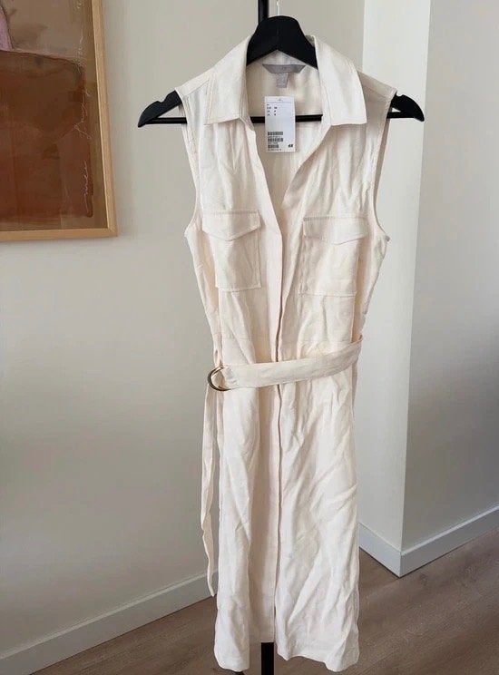 H&M prachtig crème zomerjurkje nieuw maat S, H&M, Overige kleuren, Nieuw, Ophalen of Verzenden