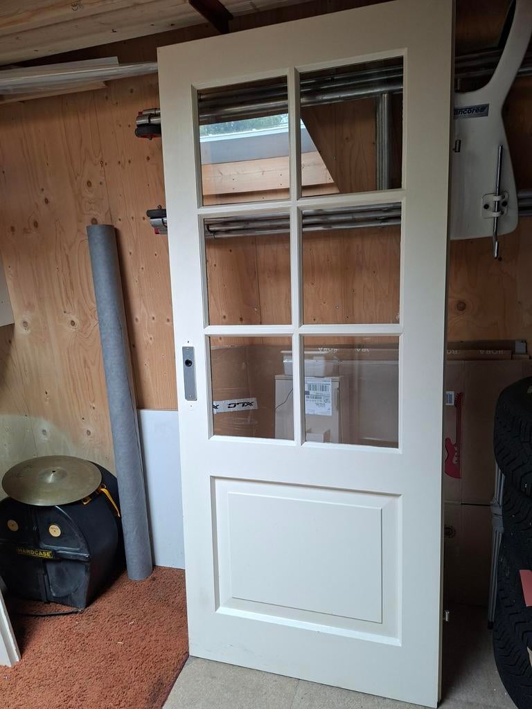 1 opdekdeur: linksdraaiend (201,5x83cm, Doe-het-zelf en Verbouw, Deuren en Horren, Ophalen, Gebruikt, 80 tot 100 cm, Binnendeur