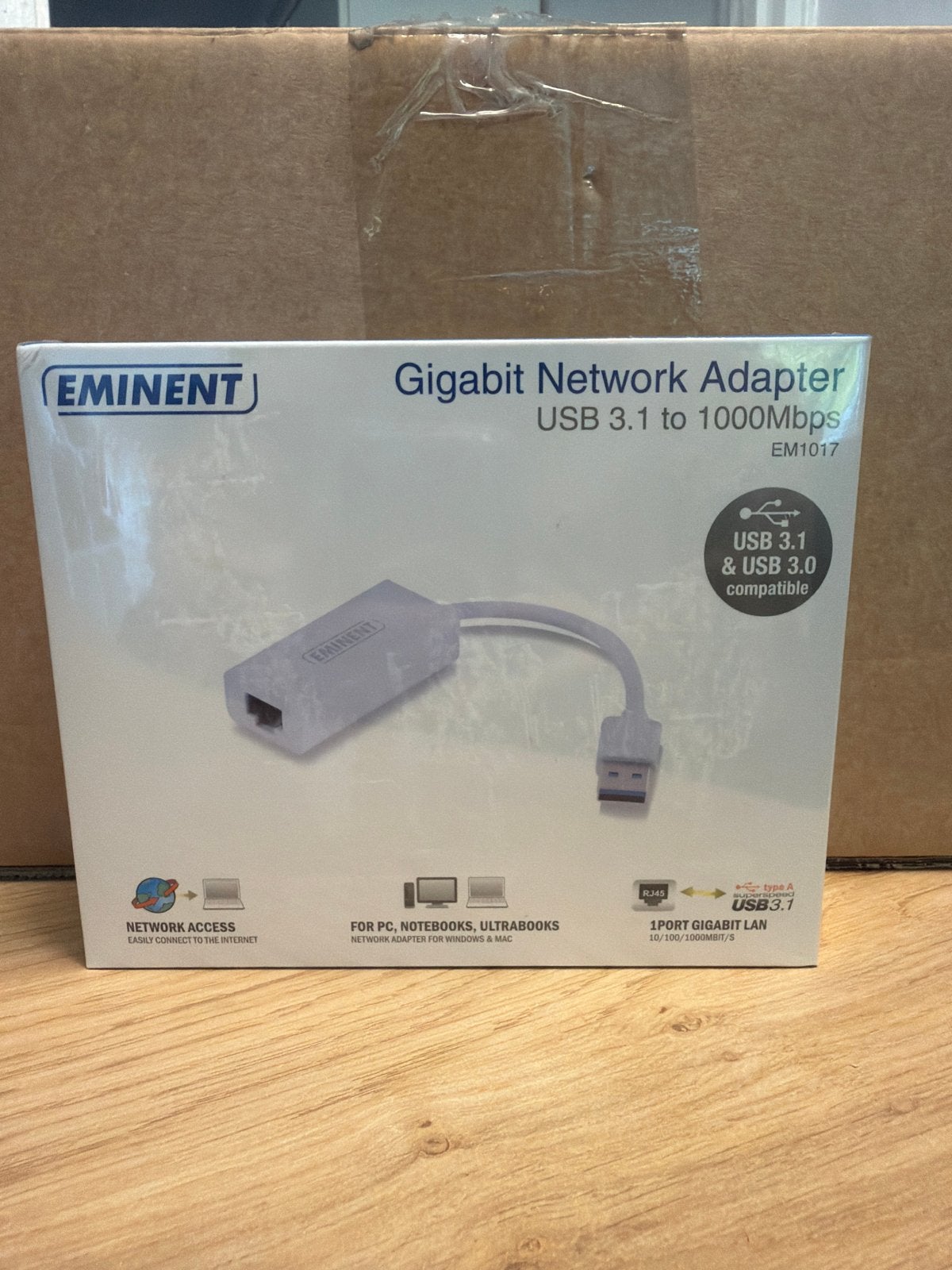 Eminent Gigabit Netwerk Adapter USB 3.1 naar 1000Mbps, Ophalen of Verzenden, Nieuw, Extern