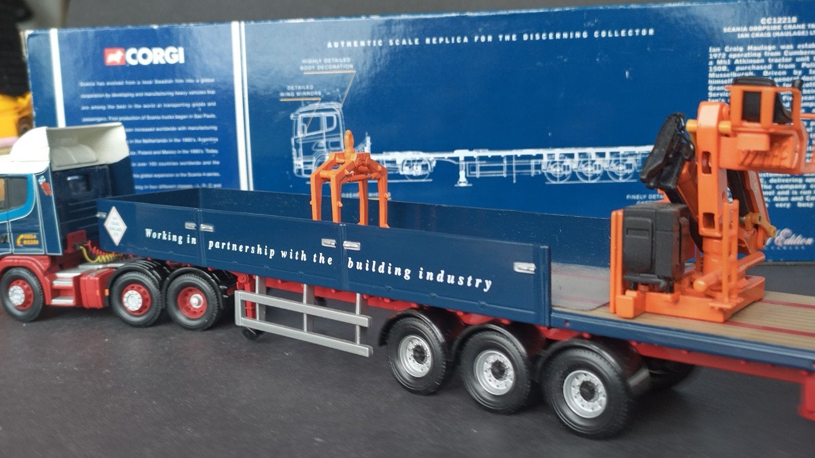 Scania dropside Crane trailer Ian Craig 1:50 Corgi Pol, Zo goed als nieuw, ., Corgi, Verzenden