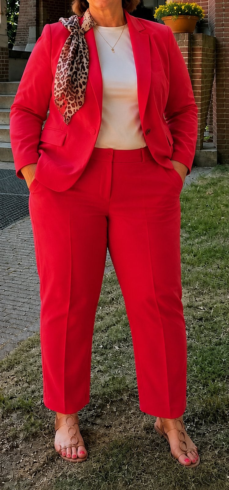 Zara rood pak - blazer en pantalon, Kostuum of Pak, Maat 42/44 (L), Nieuw, Ophalen of Verzenden