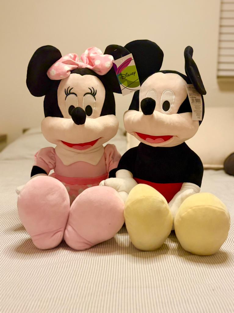 Knuffels Disney Mickey en Minnie Mouse, Ophalen of Verzenden, Mickey Mouse, Zo goed als nieuw, Knuffel