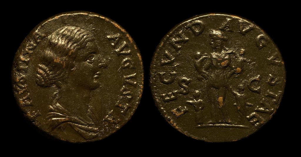 Faustina sestertius , Romeins munt, Ophalen of Verzenden, Buitenland, Munten