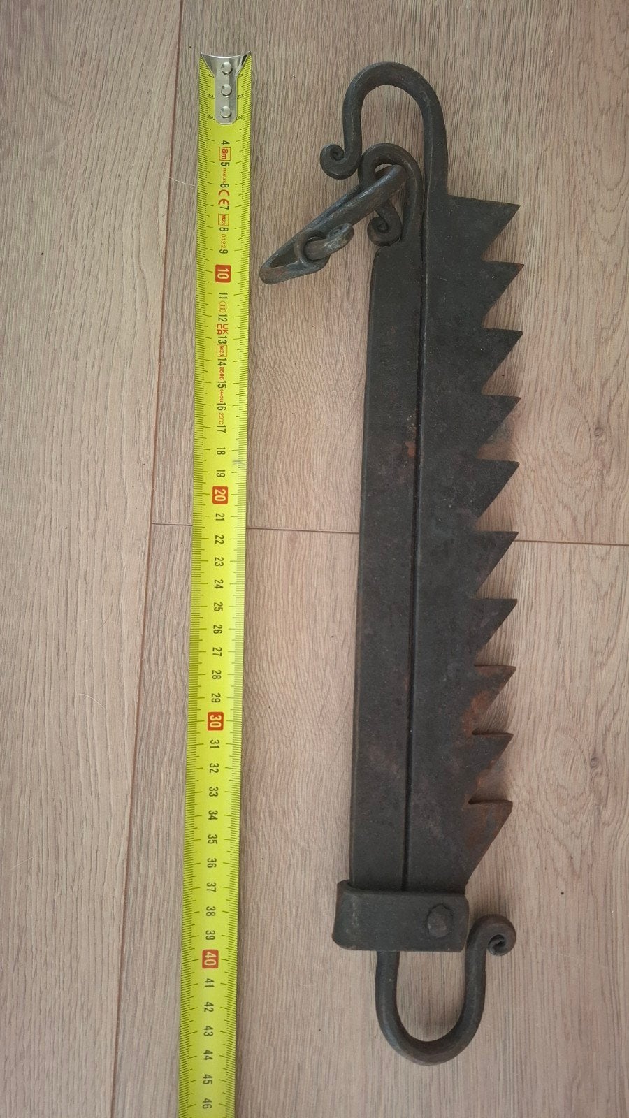 Handgesmeden ketelhaak van 30 tot 56 cm en S-haak, Ophalen of Verzenden