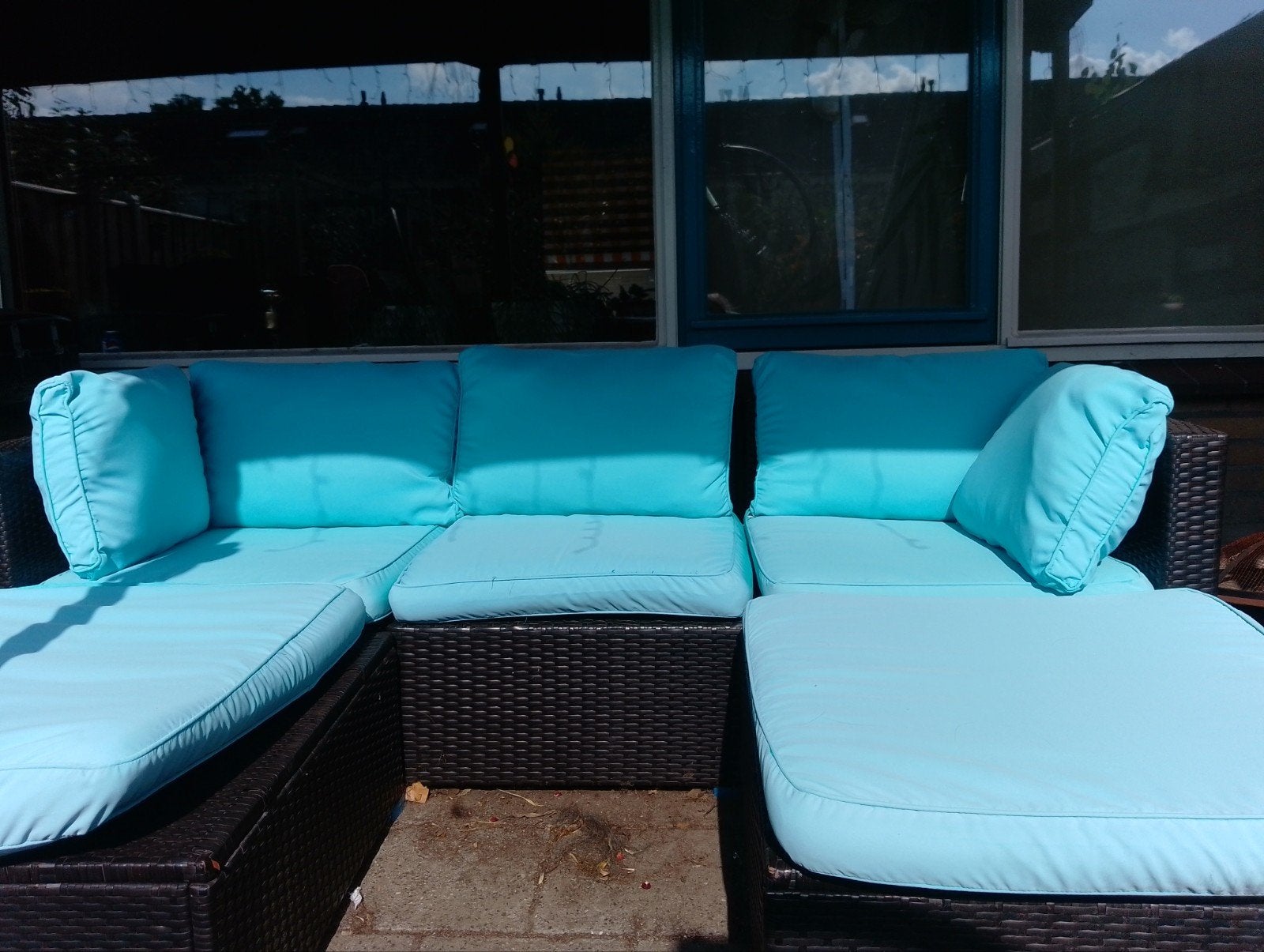 superleuke loungeset voor de tuin, 5 zitplaatsen, Kunststof, Gebruikt, Bank