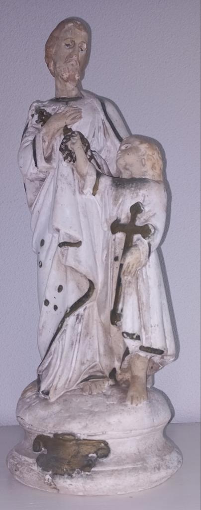 Vintage beeld: Jezus met kind, religieuze decoratie, Ophalen of Verzenden