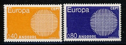 CEPT Andorra Frans 222/23 1970 postfris, Ophalen of Verzenden, Postfris, Overige thema's