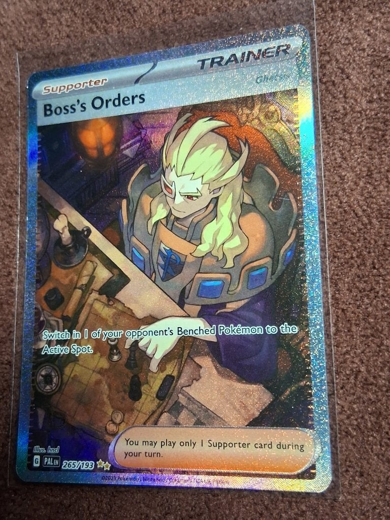 Pokémon kaart Boss's Orders (SIR) 265/193, Ophalen of Verzenden, Zo goed als nieuw, Losse kaart, Foil