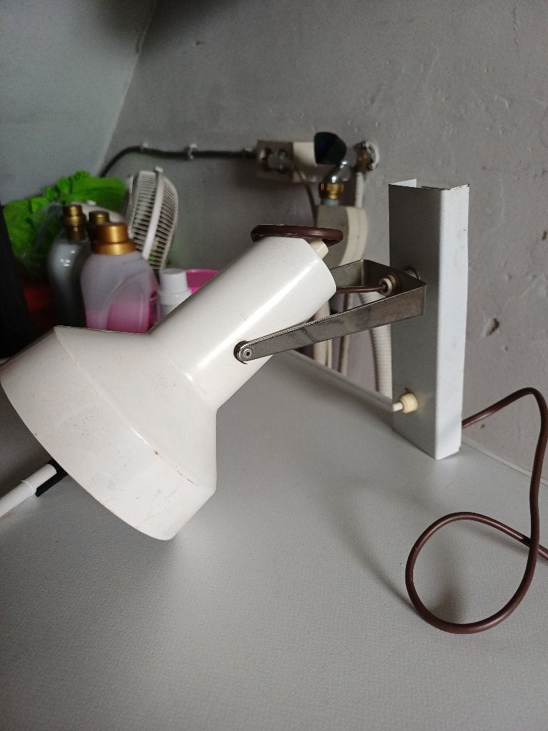 Vintage KIGA Wandlamp/Bedlamp wit jaren 80, Bureaulamp, Gebruikt, Vintage, Wit
