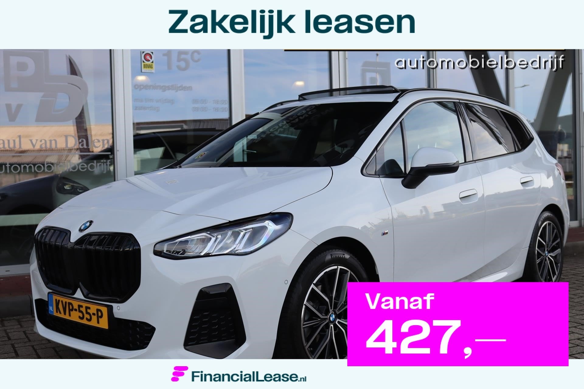 BMW 2-Serie Active Tourer (u06) 220i M-SPORT SHADOW LINE Pan, Dealer onderhouden, Gebruikt, 156 pk, Wit