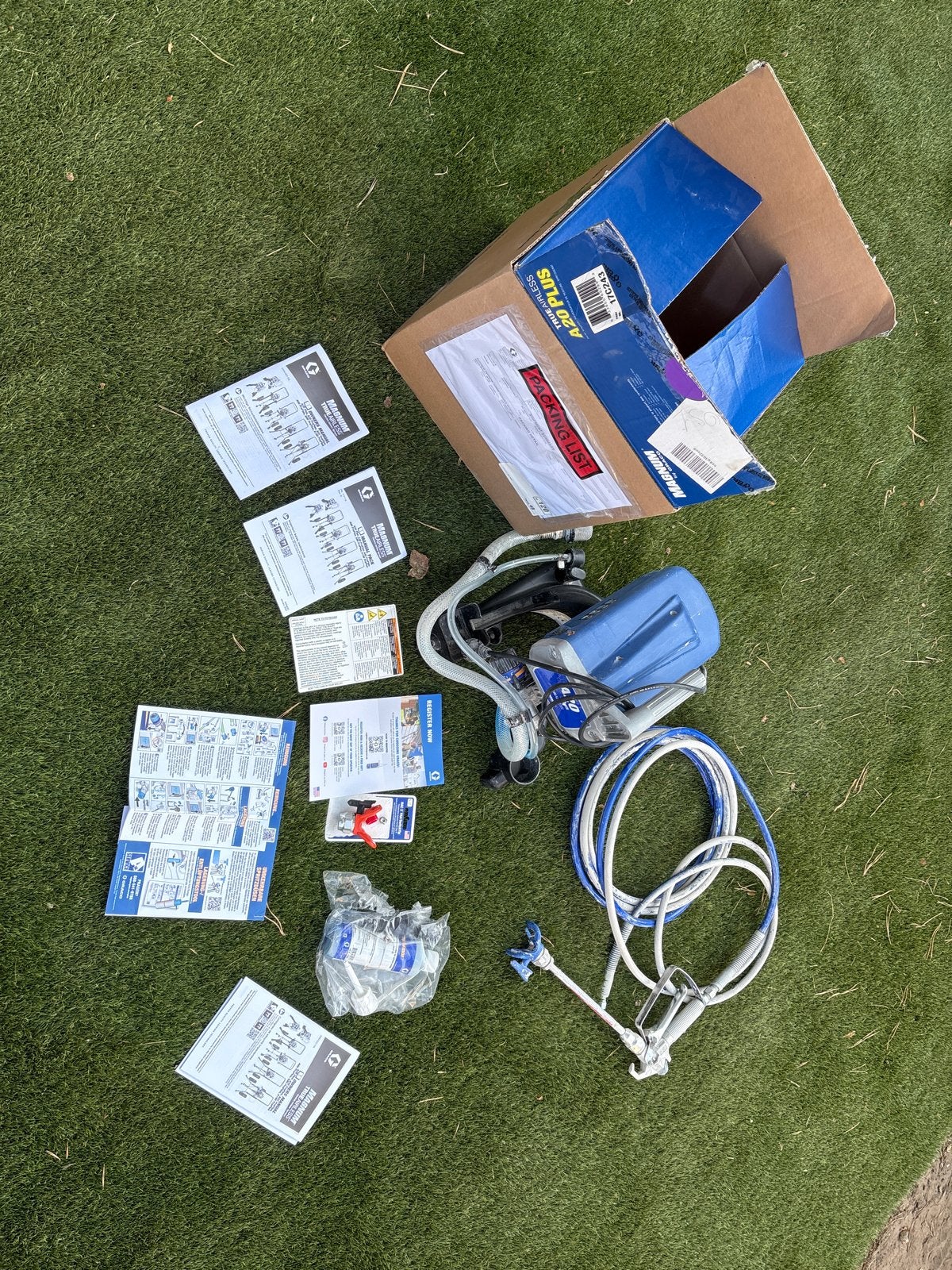 Graco A20 Plus TrueAirless verfspuit met accessoires, Ophalen, Gebruikt, Verfspuit of Verfpomp