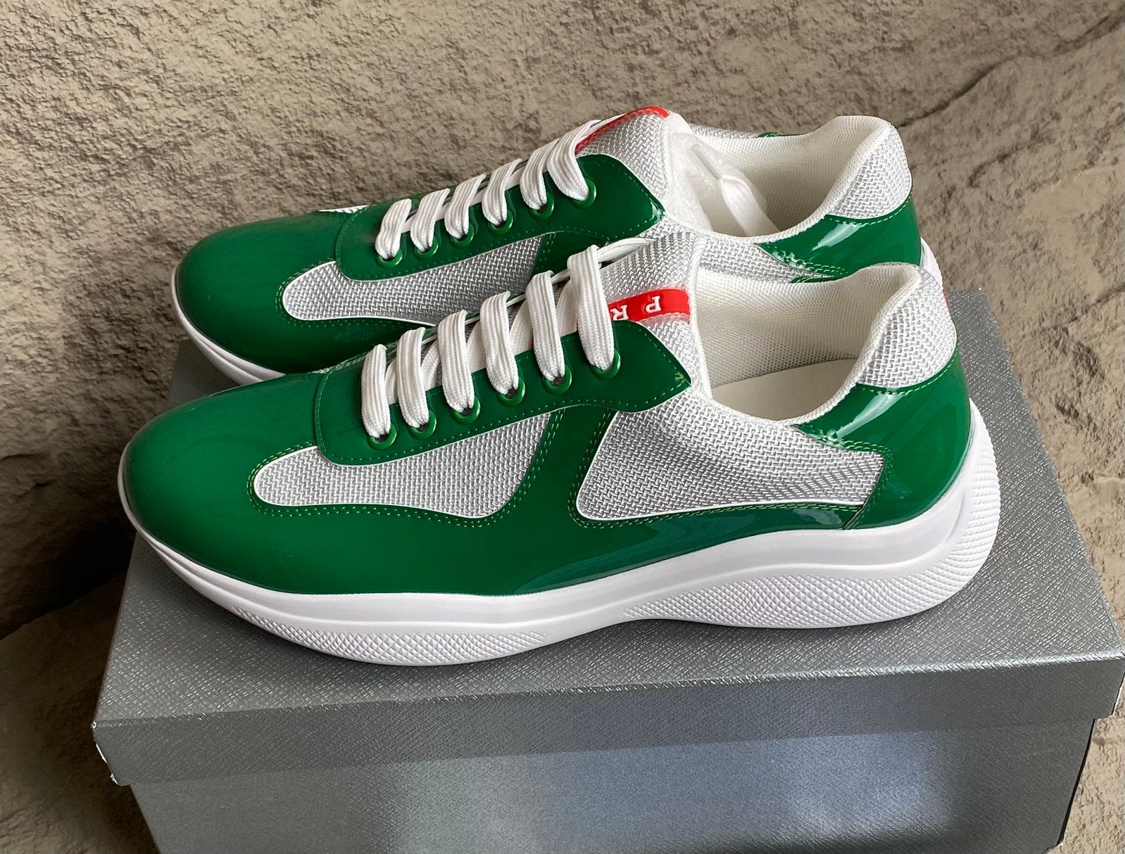 Prada America’s Cups - Groen - Maat 39 t/m 46, Ophalen of Verzenden, Overige kleuren, Sneakers of Gympen