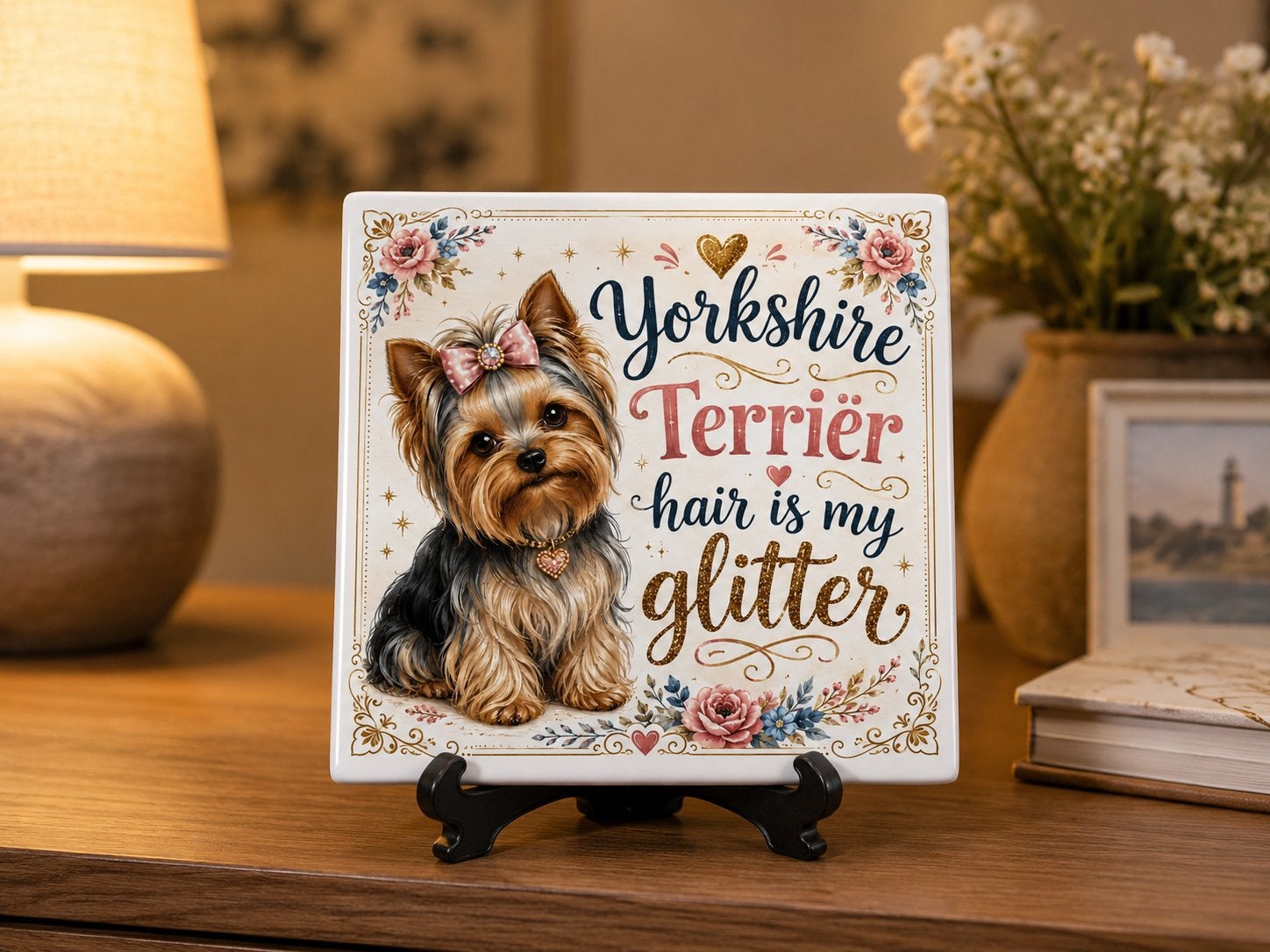 Yorkshire Terrier Hair is my Glitter - Tegel klein, Ophalen of Verzenden, Nieuw