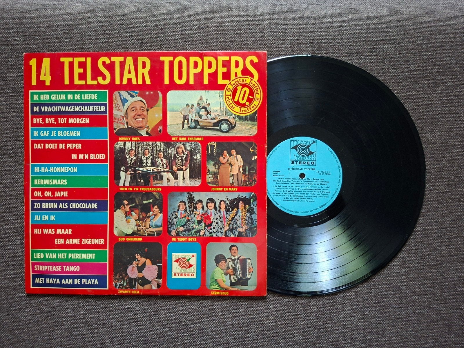 14 Telstar Toppers - Originele Versies! vinyl LP, Cd's en Dvd's, Vinyl | Nederlandstalig, LP, Gebruikt, Ophalen of Verzenden, Complilatie