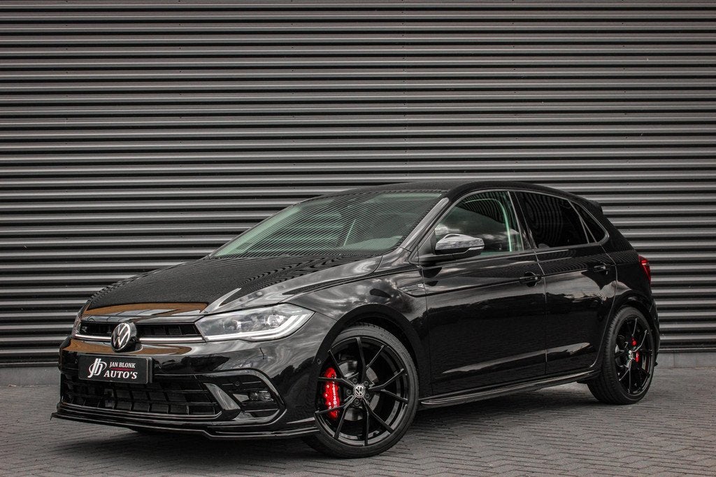 Volkswagen Polo 1.0 TSI 110PK DSG R-LINE / FULL BLACK / VERL, Stof, Zwart, Zwart, Bedrijf
