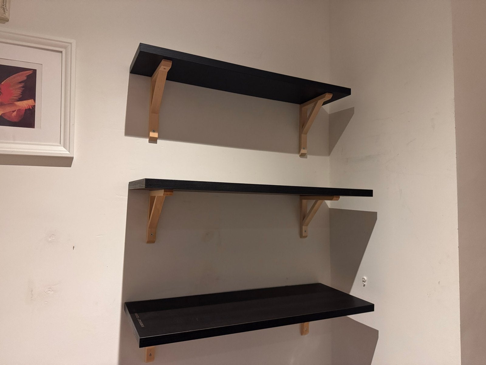 IKEA wandplanken, zwart, 2x 75x30cm, 1x 75x20cm, Ophalen, Gebruikt