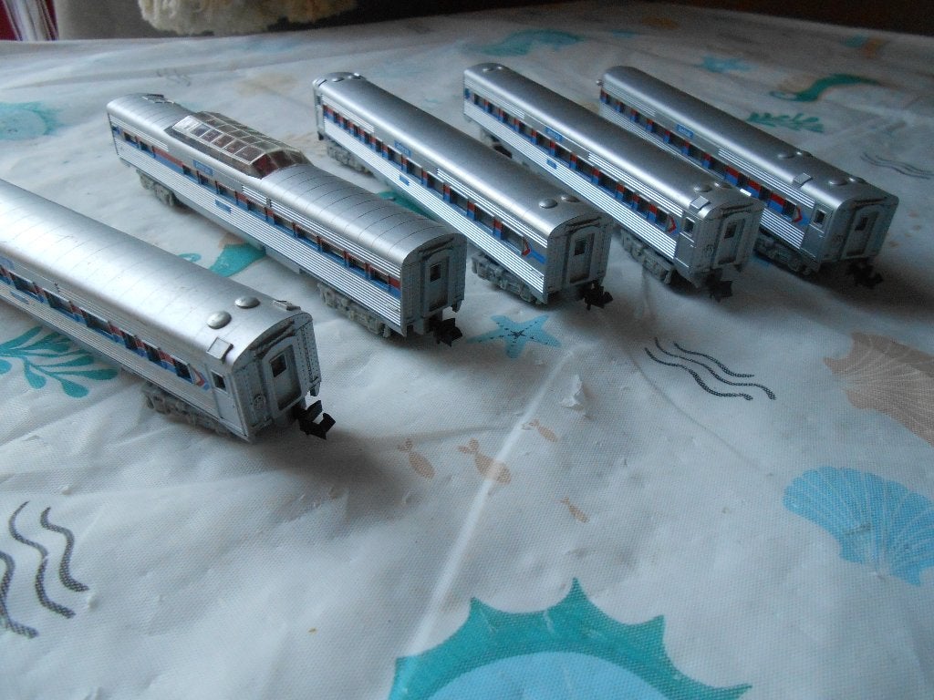 Minitrix 3043 AMTRAK personentrein 5 delig, Amerika USA, Treinset, Gelijkstroom, Trix, Ophalen of Verzenden