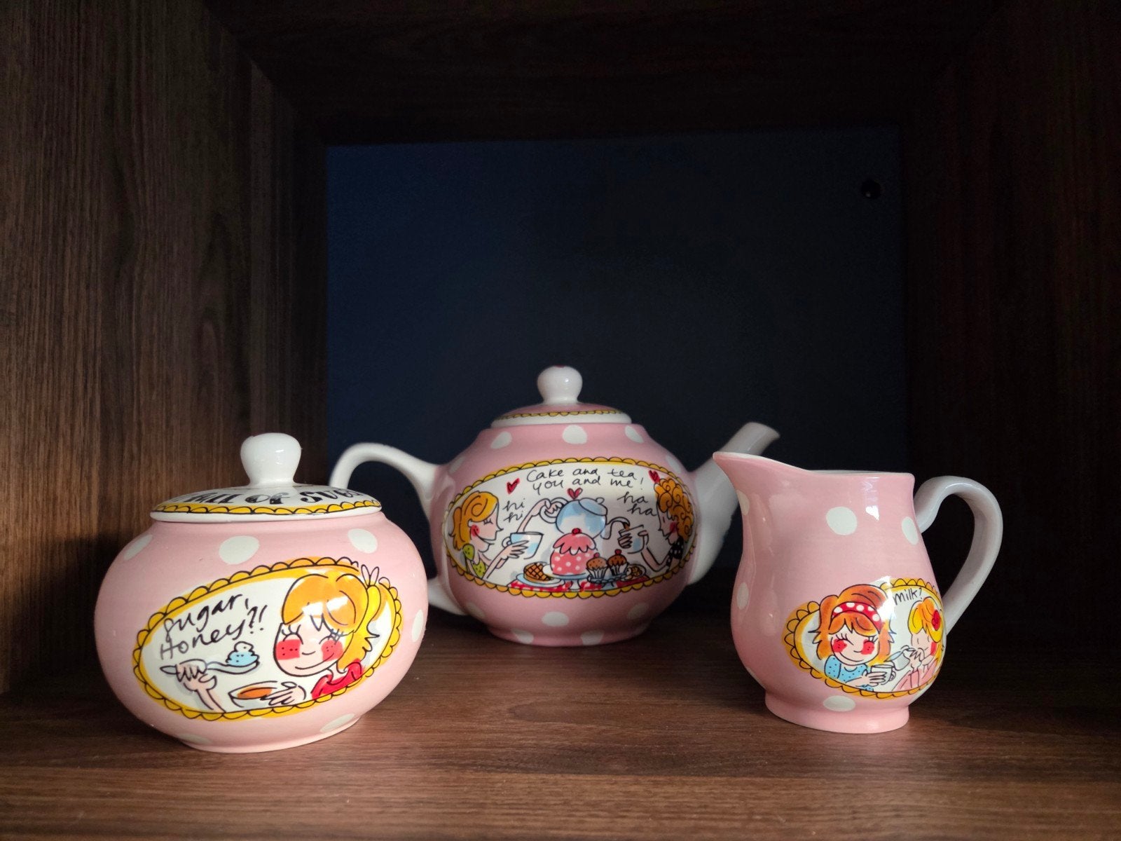 Theepot, suikerpot en melkkan - Blond Amsterdam, Ophalen, Keramiek, Nieuw, Theepot