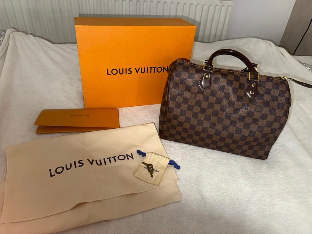 Louis Vuitton Speedy 30 Damier Ebene Handtas, Ophalen of Verzenden, Zo goed als nieuw, Bruin, Handtas