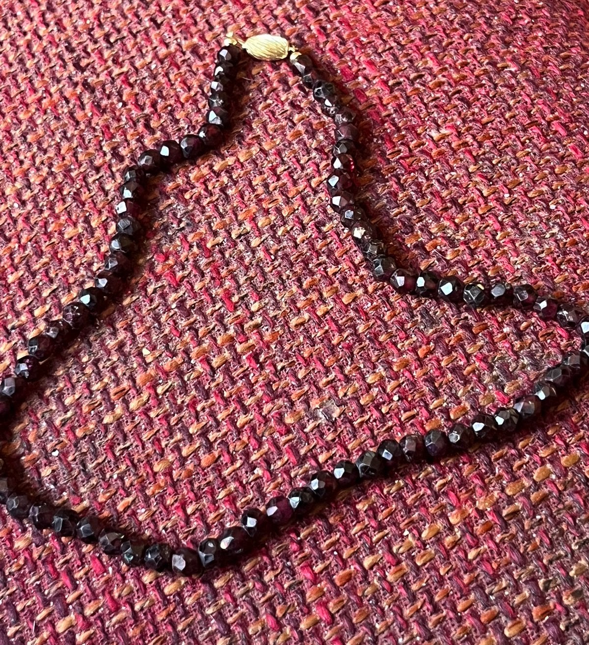 14 Karaat Gouden Sluiting (585) aan Granaten Halsketting, Sieraden, Tassen en Uiterlijk, Ophalen of Verzenden, Goud, Ketting, Met edelsteen