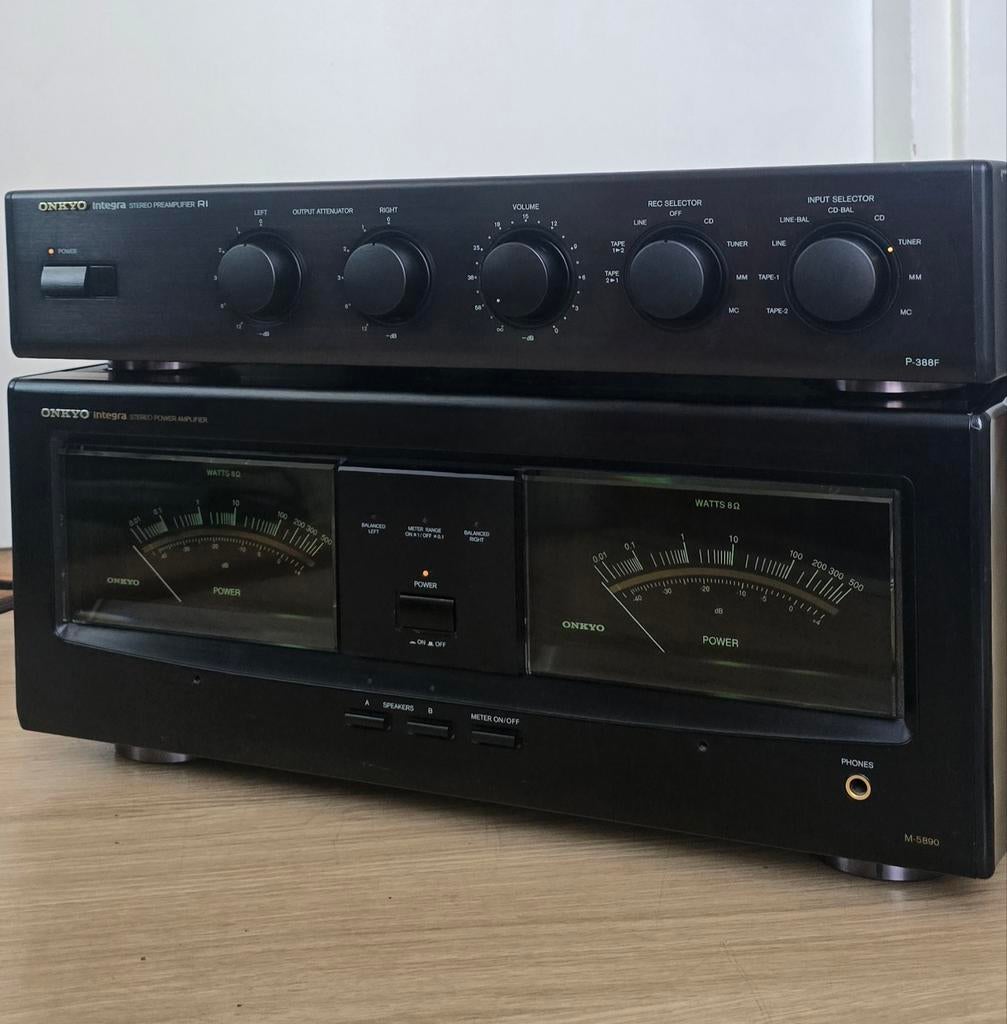 Onkyo Integra M-5890 en P-3890, Ophalen, Zo goed als nieuw, 120 watt of meer, Onkyo