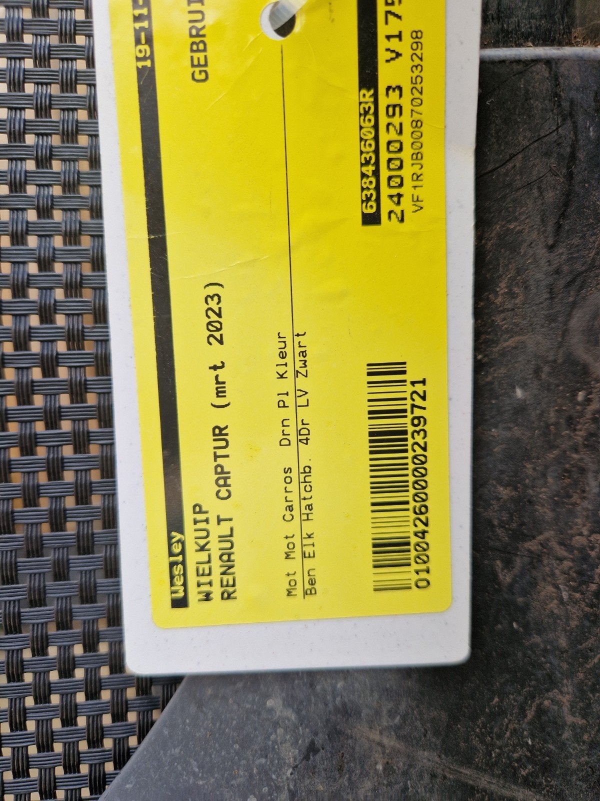 Wielkuip Renault Captur (mrt 2023) - Gebruikt, Gebruikt, Renault, Ophalen of Verzenden, Spatbord