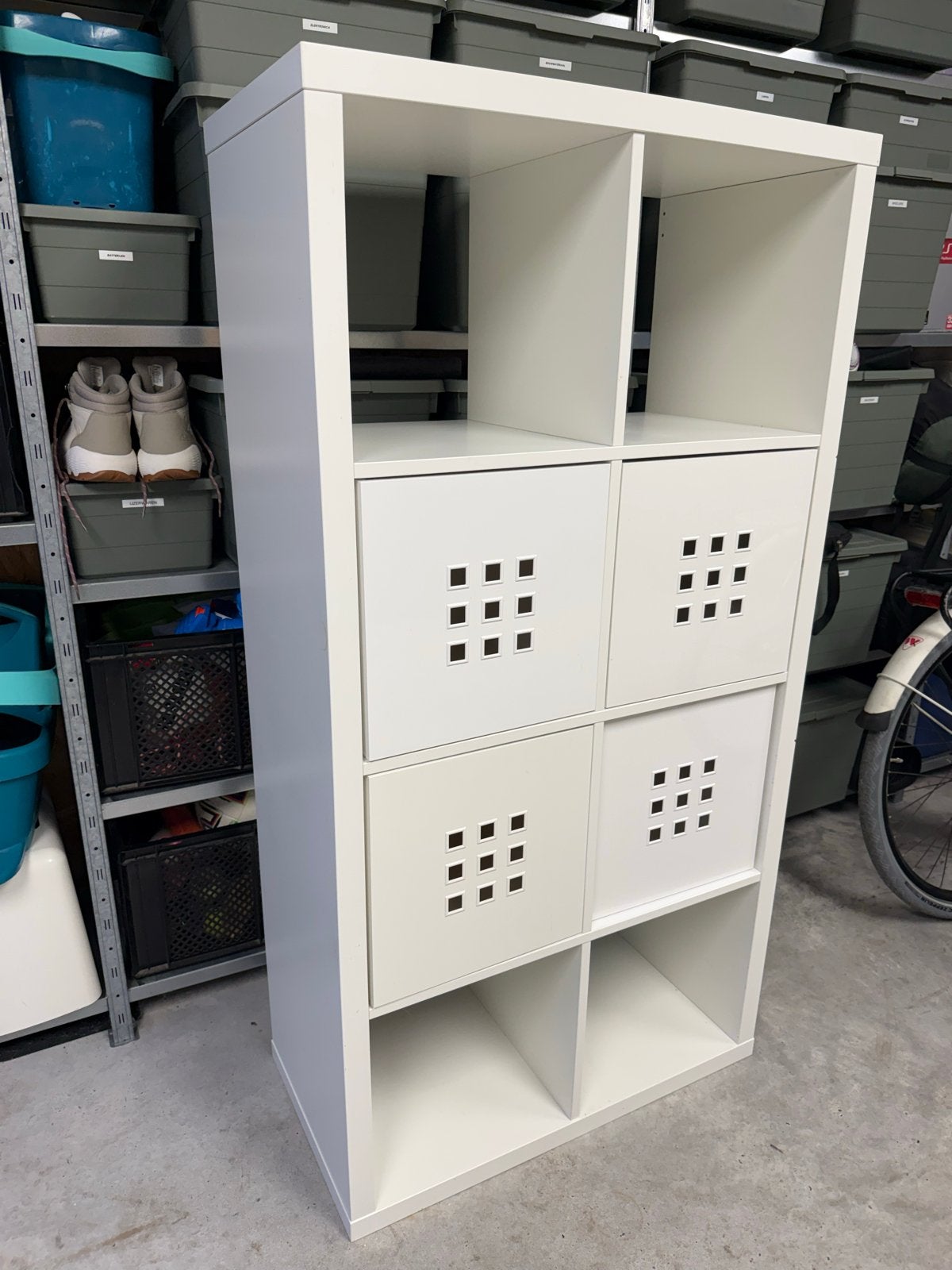 IKEA Kallax kast met 4 bakken, nog in prima staat, Huis en Inrichting, Ophalen, 100 tot 150 cm, 50 tot 100 cm, Zo goed als nieuw