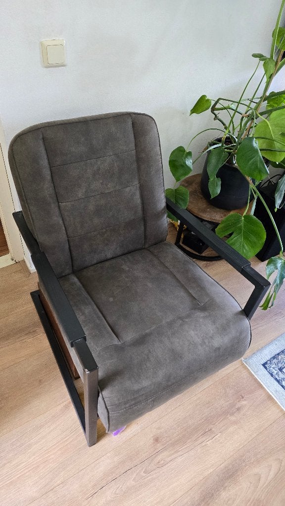 Industriële fauteuil stoel, Huis en Inrichting, Stoelen, Ophalen, Gebruikt, Overige kleuren, Eén