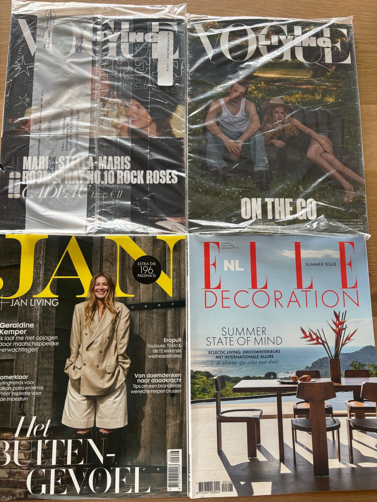 Vogue Living, Elle Decoration, JAN Magazine - Zomeruitgaven, Boeken, Tijdschriften en Kranten, Ophalen of Verzenden, Nieuw, Glossy