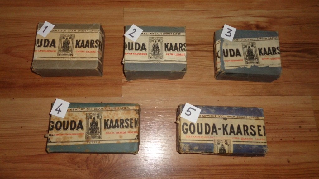 Gouda kaarsen antiek voor 1940 vol pak LBD leger, Verzenden, Nederland, Boek of Tijdschrift