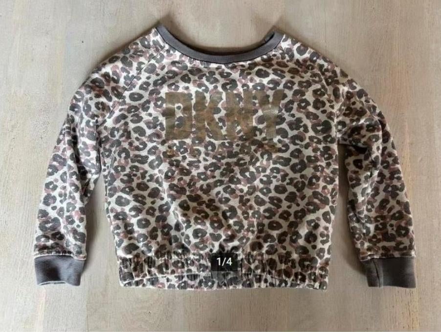 Roze/grijze trui van DKNY jeans (ZGAN) 3 jr. maat 98-104, Meisje, Trui of Vest, Ophalen of Verzenden, Zo goed als nieuw