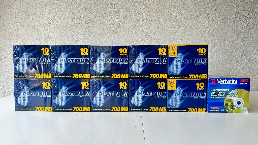 11 doosjes x 10 Platinum / Verbatim CD-R 10-packs ongeopend, Computers en Software, Beschrijfbare discs, Ophalen of Verzenden