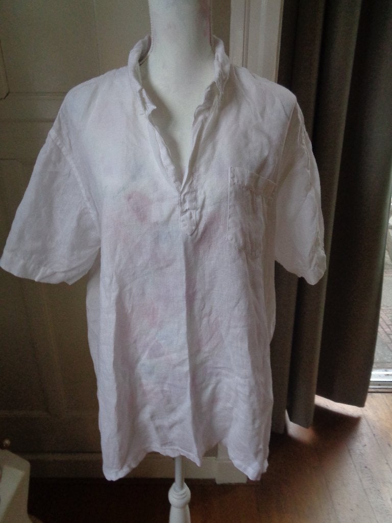 Angelo Litrico 100% linnen blouse:mt xl, Angelo Litrico, Wit, Maat 46/48 (XL) of groter, Ophalen of Verzenden