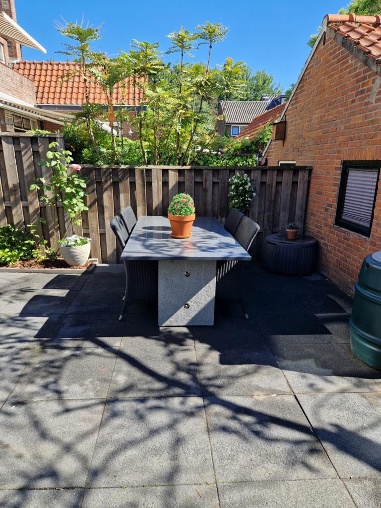 Life tuinset 100x200 met 4 stoelen en kussens, Tuin en Terras, Tuintafels, Ophalen, Zo goed als nieuw, Rechthoekig, Wicker