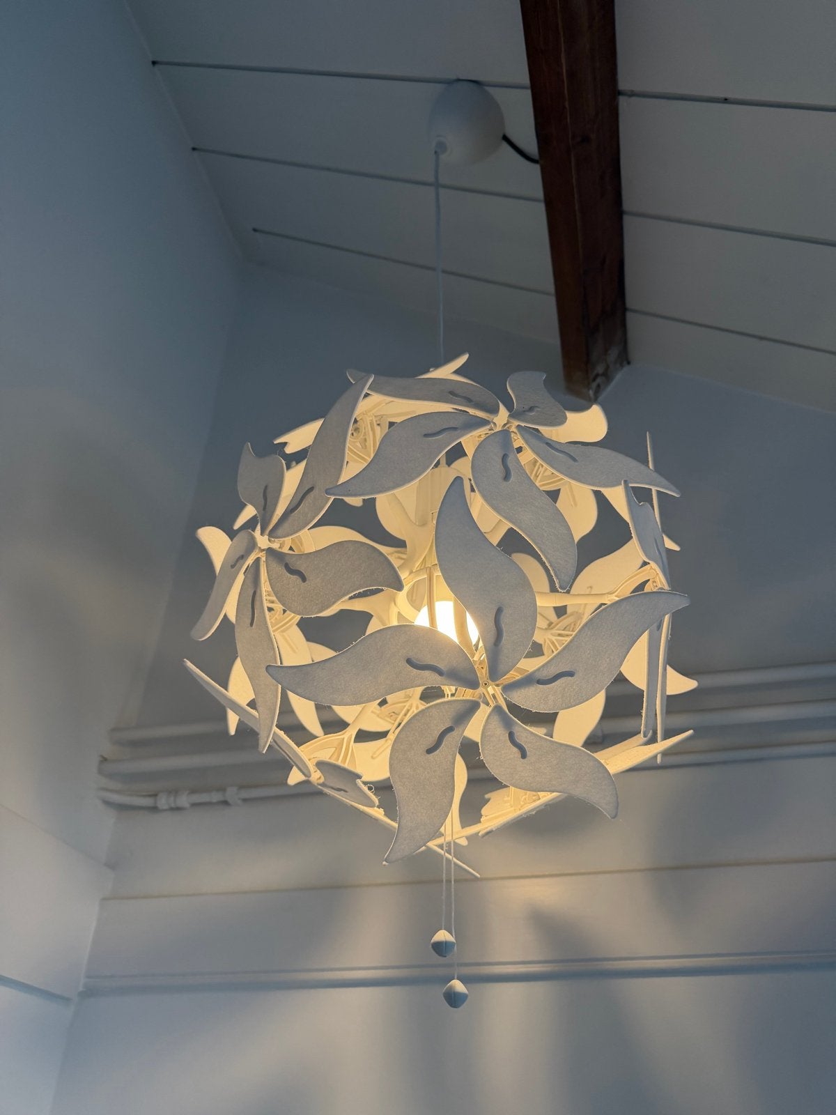 IKEA hanglamp - Witte bloem design, Ophalen, Gebruikt, Kunststof, E27 (groot)