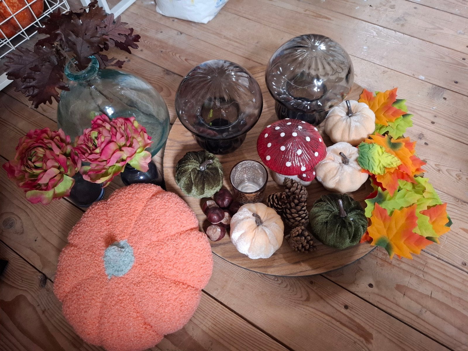Sfeervolle Herfst Decoratie Set - Pompoenen, Paddenstoelen, Ophalen, Gebruikt, Meerkleurig, Landelijk