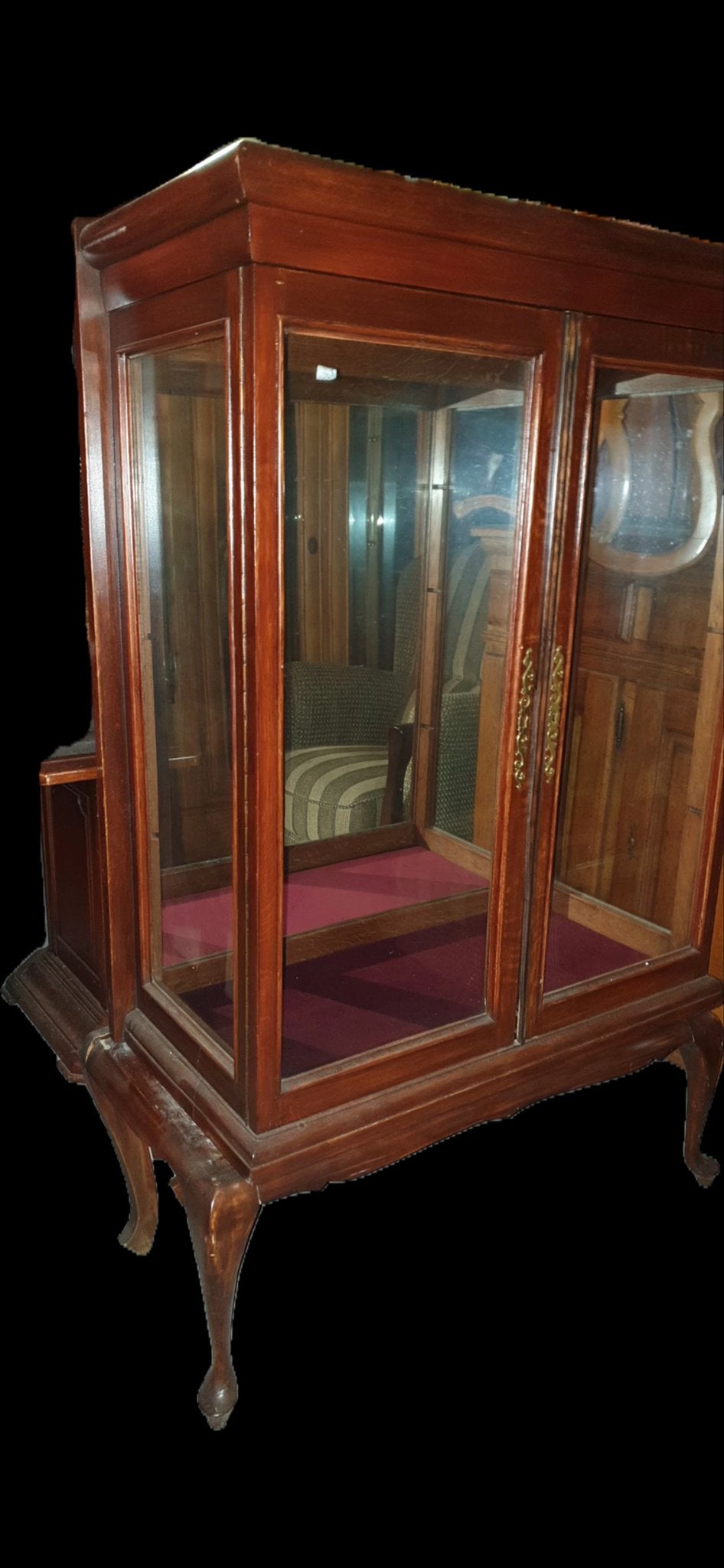 Antieke Chippendale Vitrinekast - Klassiek en Elegant, Gebruikt, 100 tot 150 cm, Ophalen of Verzenden, 25 tot 50 cm