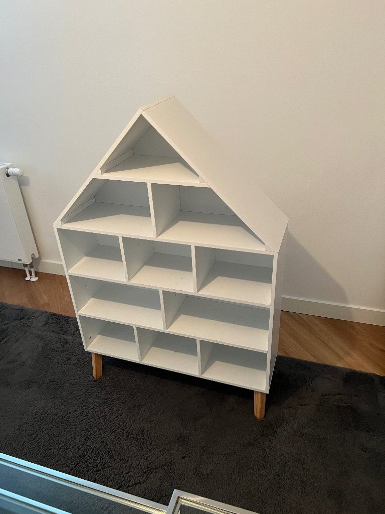 Kinderboekenkast huis, Kinderen en Baby's, Kinderkamer | Commodes en Kasten, Ophalen, Gebruikt, Kast, 105 cm of meer