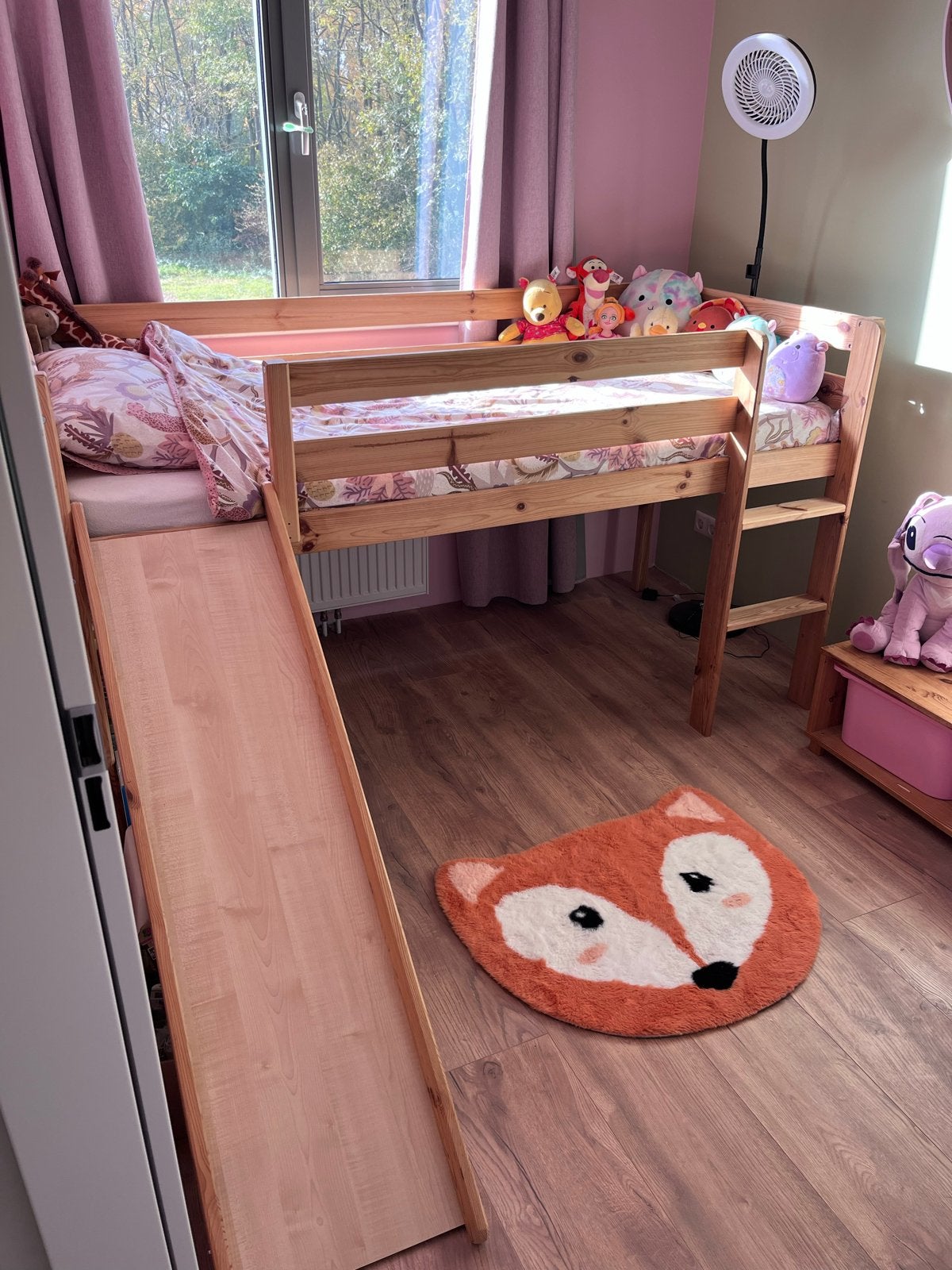 Halfhoogslaper met glijbaan, Ophalen, 90 cm, Eenpersoons, Minder dan 160 cm