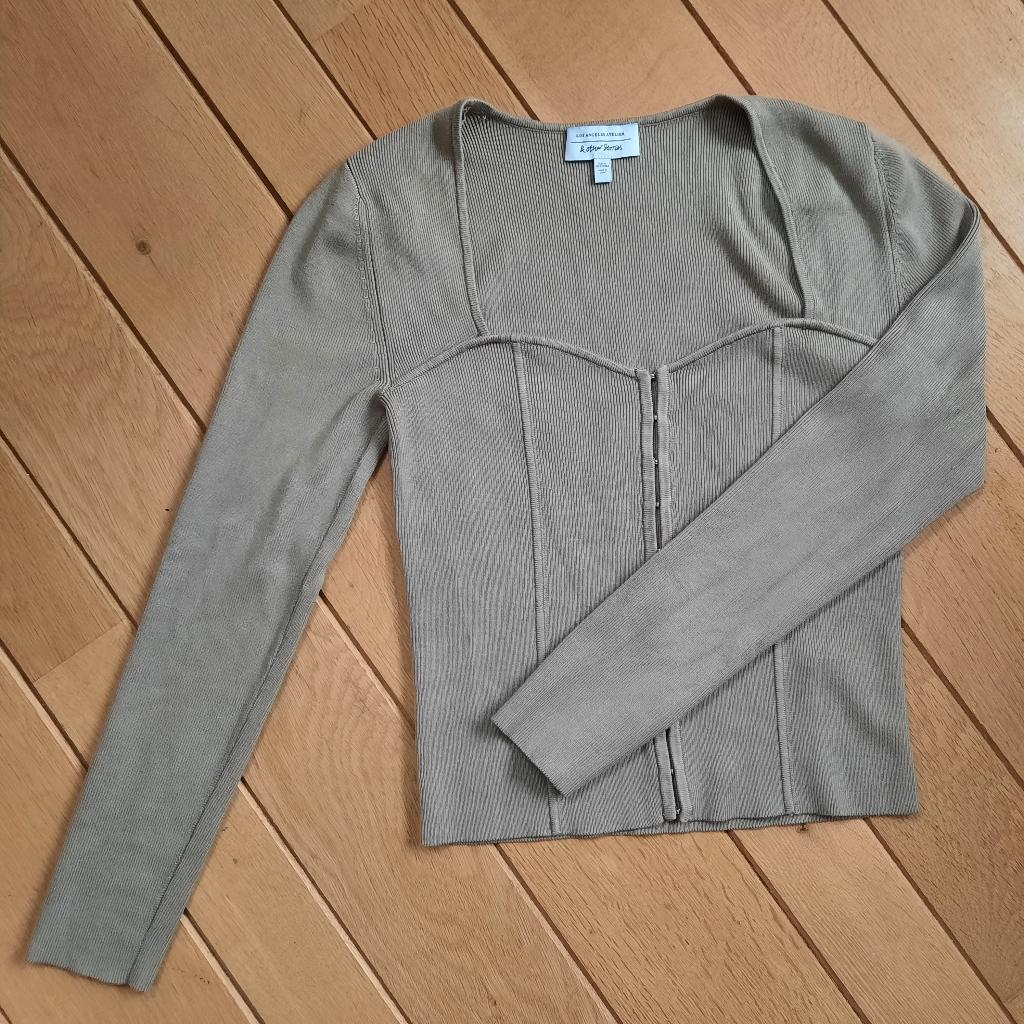 & Other Stories shirt taupe grijs bruin maat M - als nieuw -, Maat 38/40 (M), Bruin, & Other Stories, Ophalen of Verzenden